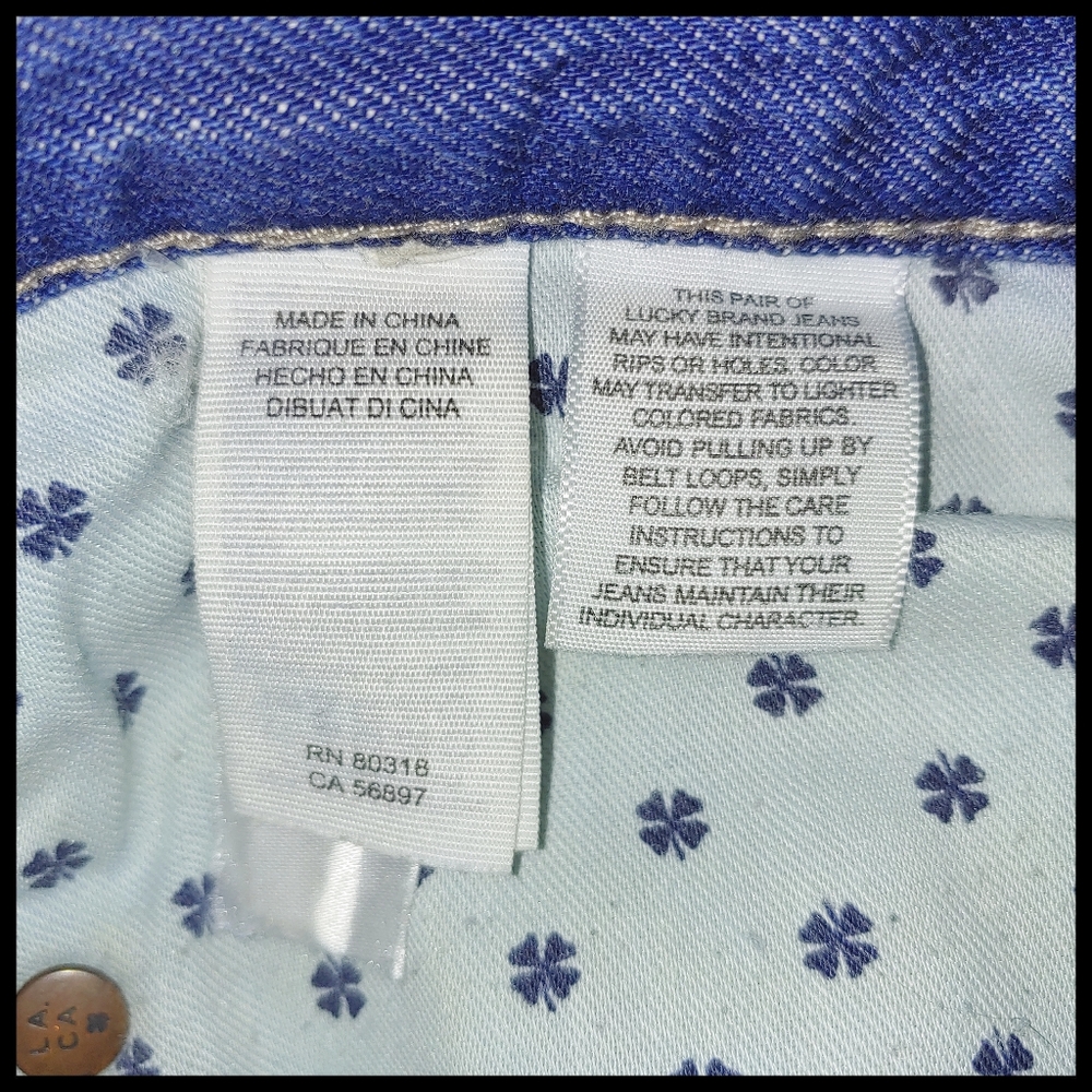Lucky Brand Torn Distressed Blue Jeans 00/24 Sienna Slim Boyfriend - Picture 9 of 10